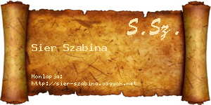 Sier Szabina névjegykártya