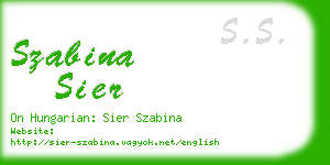 szabina sier business card